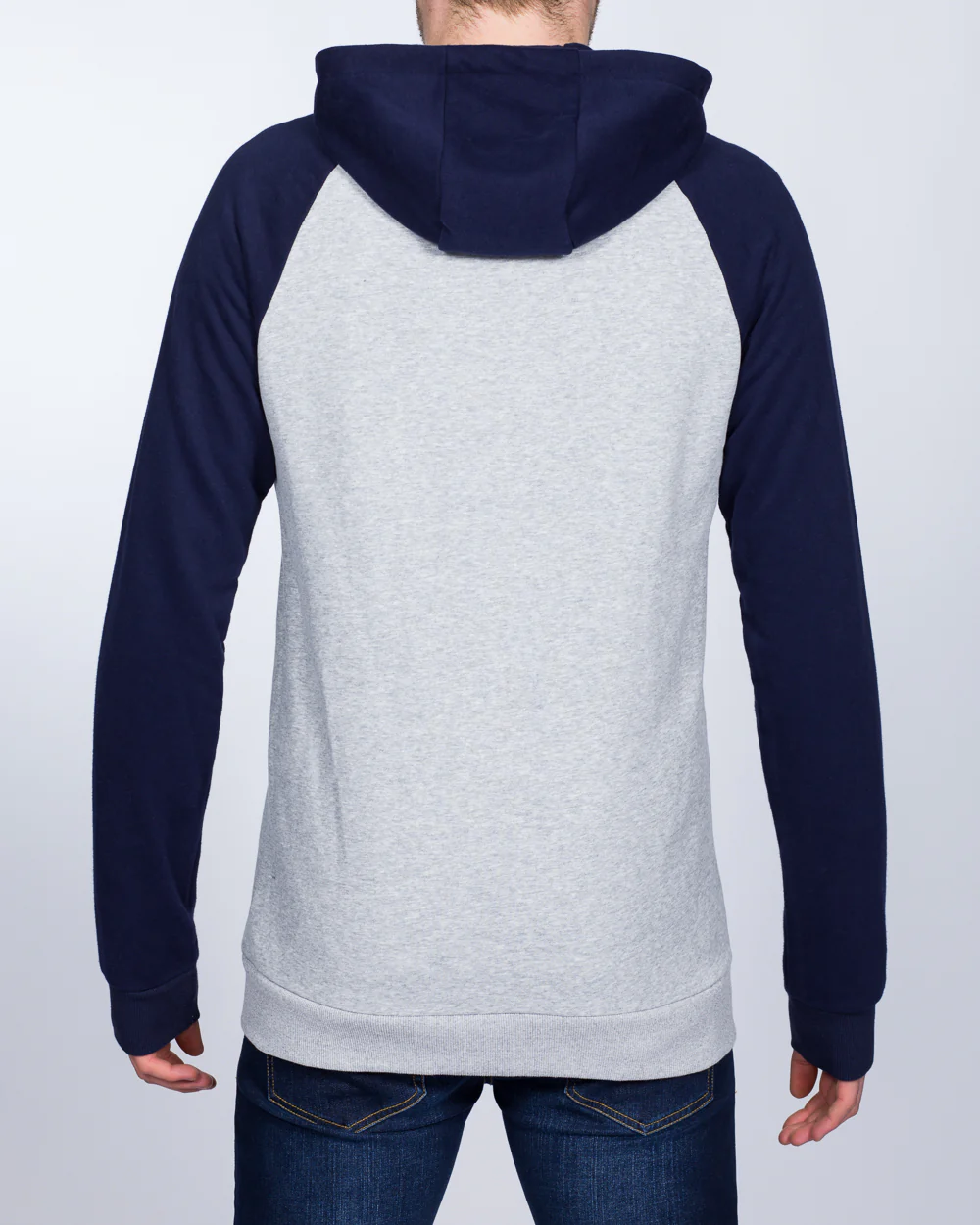 2t Zip Up Tall Riley Raglan Hoodie (navy/grey) - Image 2