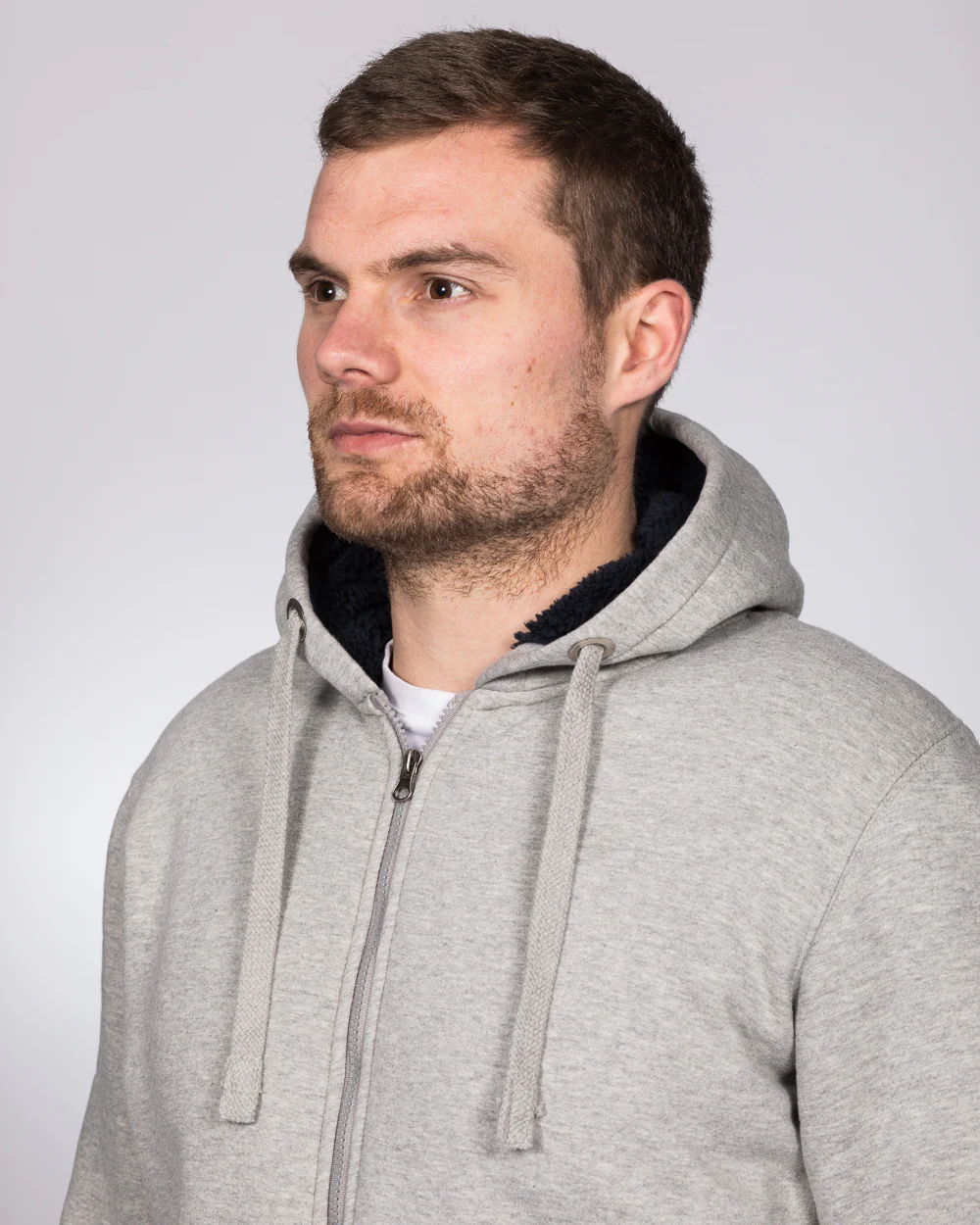 2t Zip Up Tall Sherpa Hoodie (heather grey) - Image 5