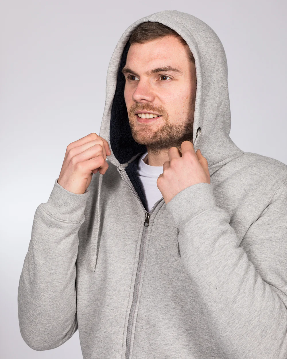 2t Zip Up Tall Sherpa Hoodie (heather grey) - Image 6
