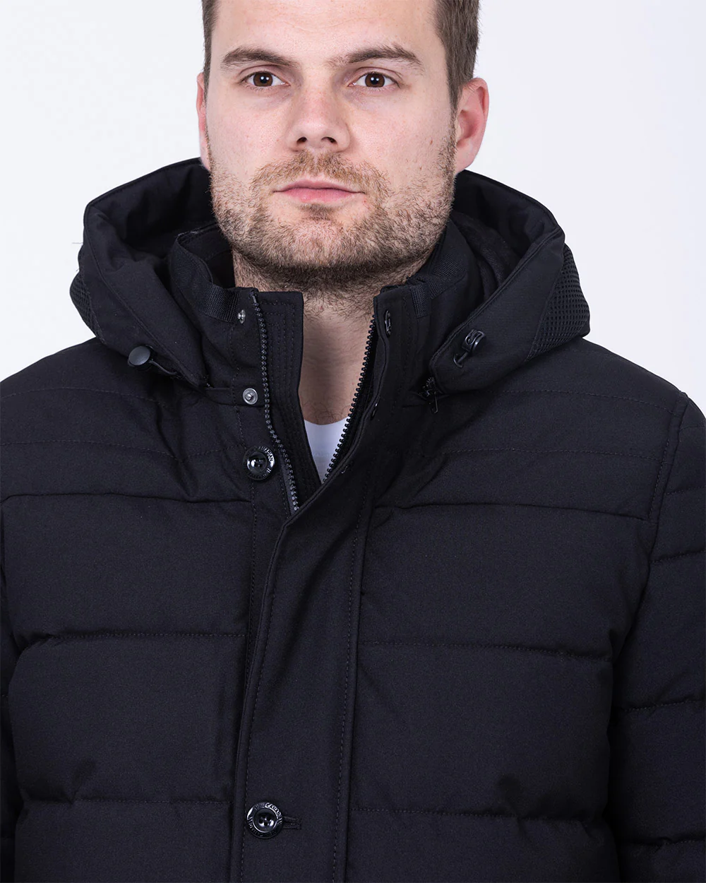 Cabano Tall Fleece Lined Puffer Jacket (black) - Image 4