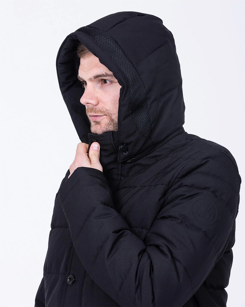 Cabano Tall Fleece Lined Puffer Jacket (black) - Image 8