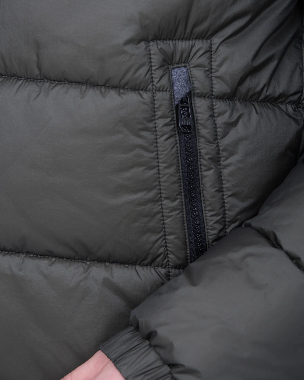 Cabano Tall Hoodless Puffer Jacket (olive) - Image 6