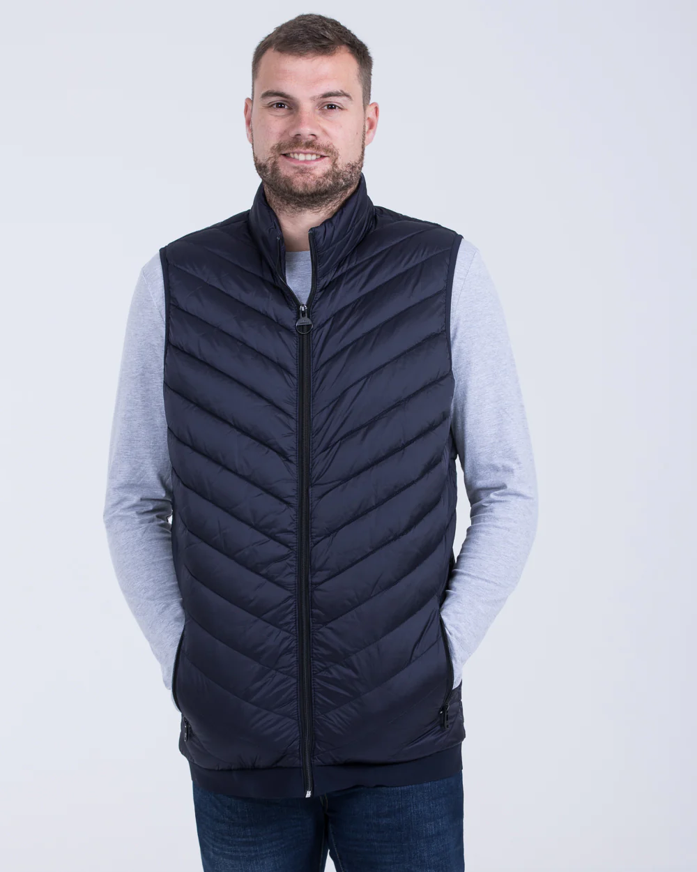 Cabano Tall Quilted Gilet (navy) - Image 3