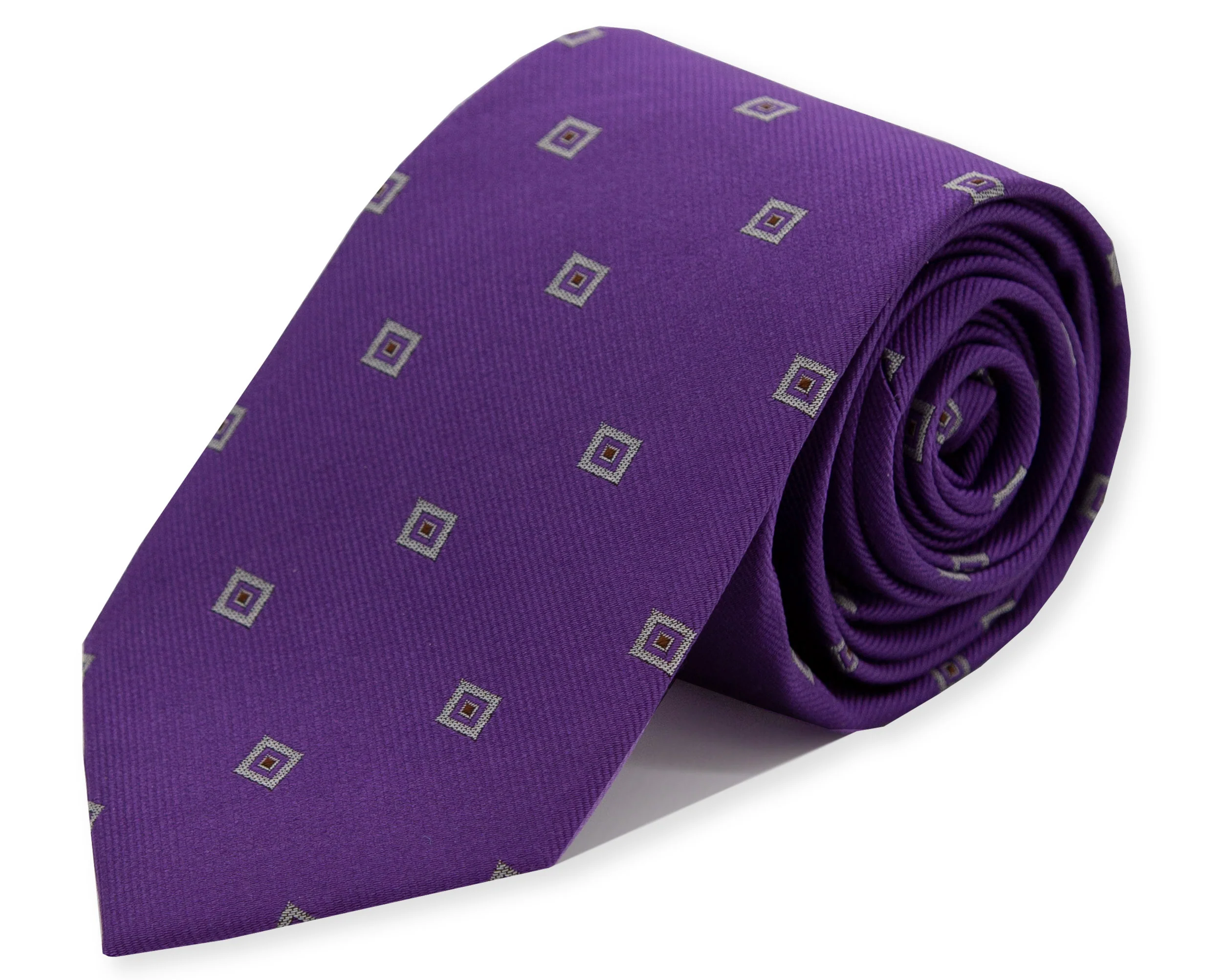 Double Two Silk Extra Long Printed Tie (purple) - Image 2