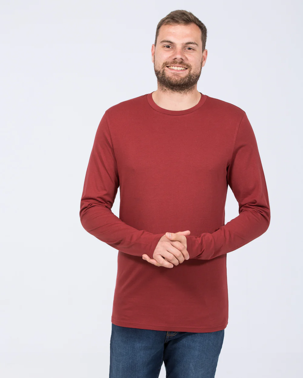 Essentalls Long Sleeve Tall T-Shirt (burgundy) - Image 4
