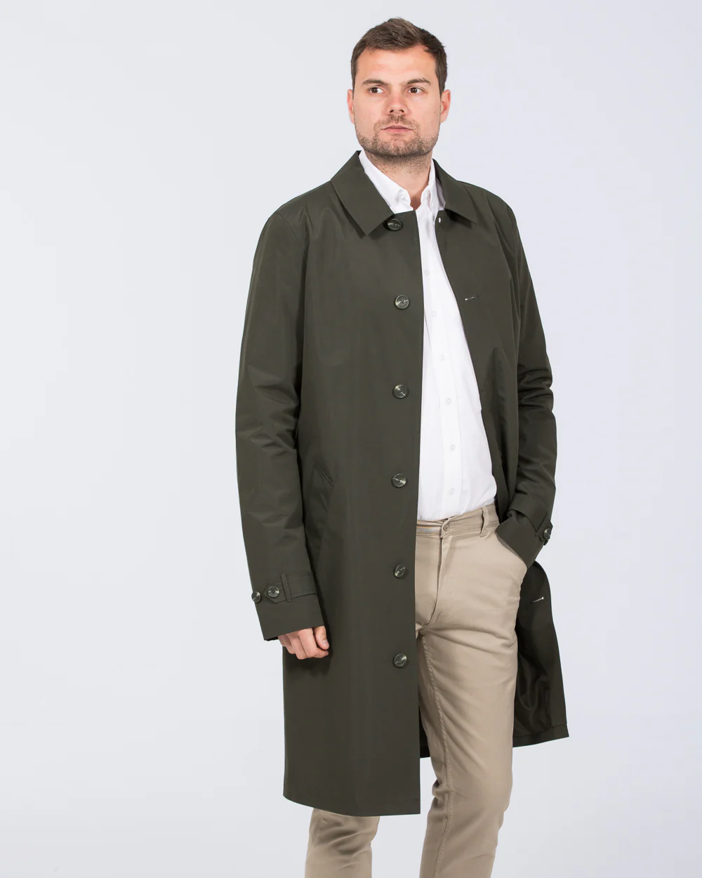 Grey Hawk Felix Tall Showerproof Rain Mac (khaki) - Image 5