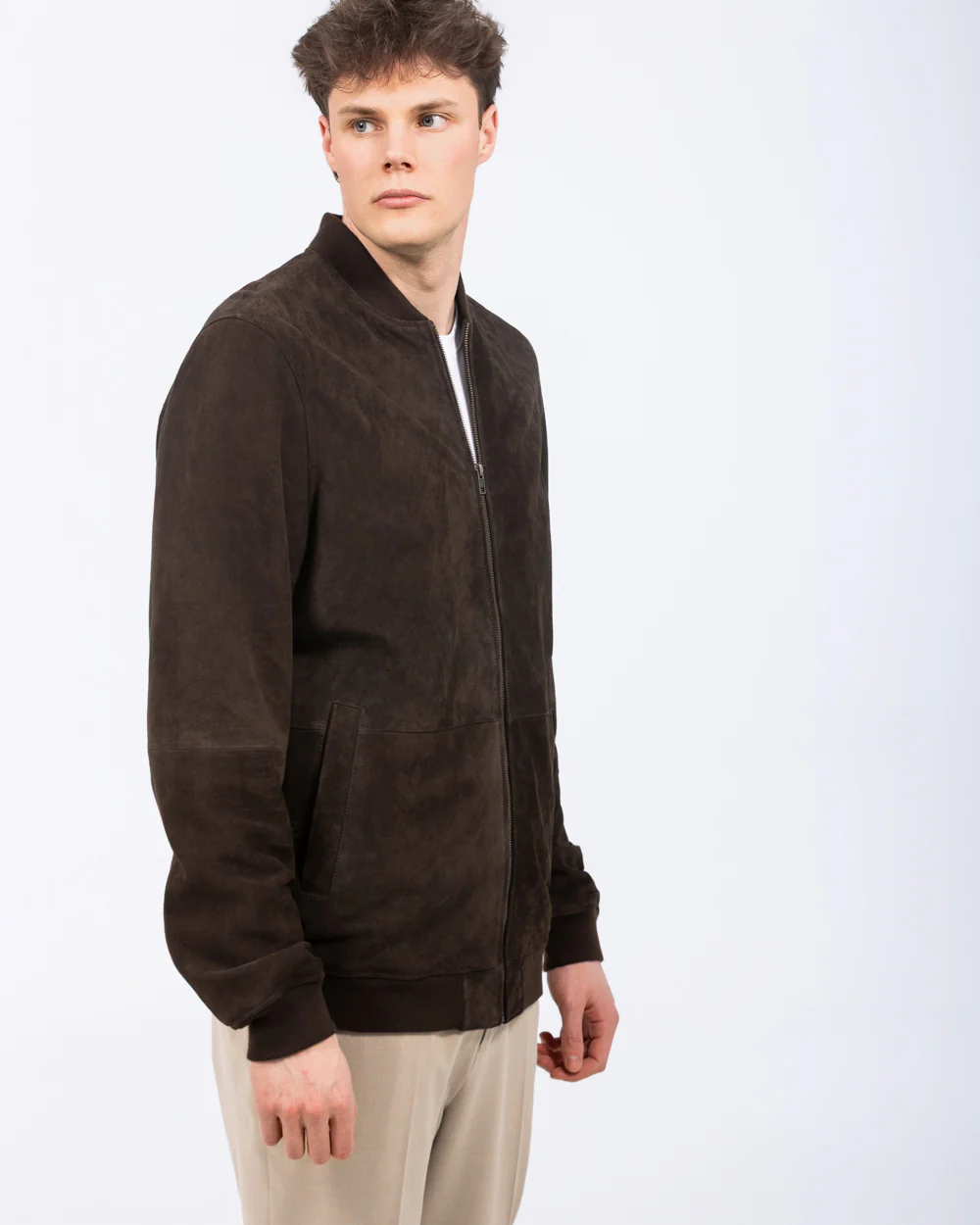 Harry Brown Tall Suede Bomber Jacket (chocolate) - Image 10