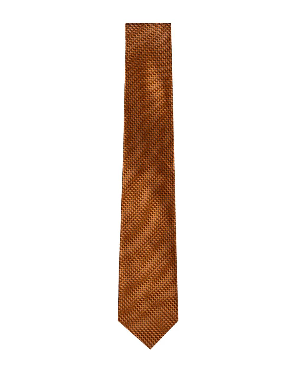 Knightsbridge Extra Long Geometric Tie (orange) - Image 2
