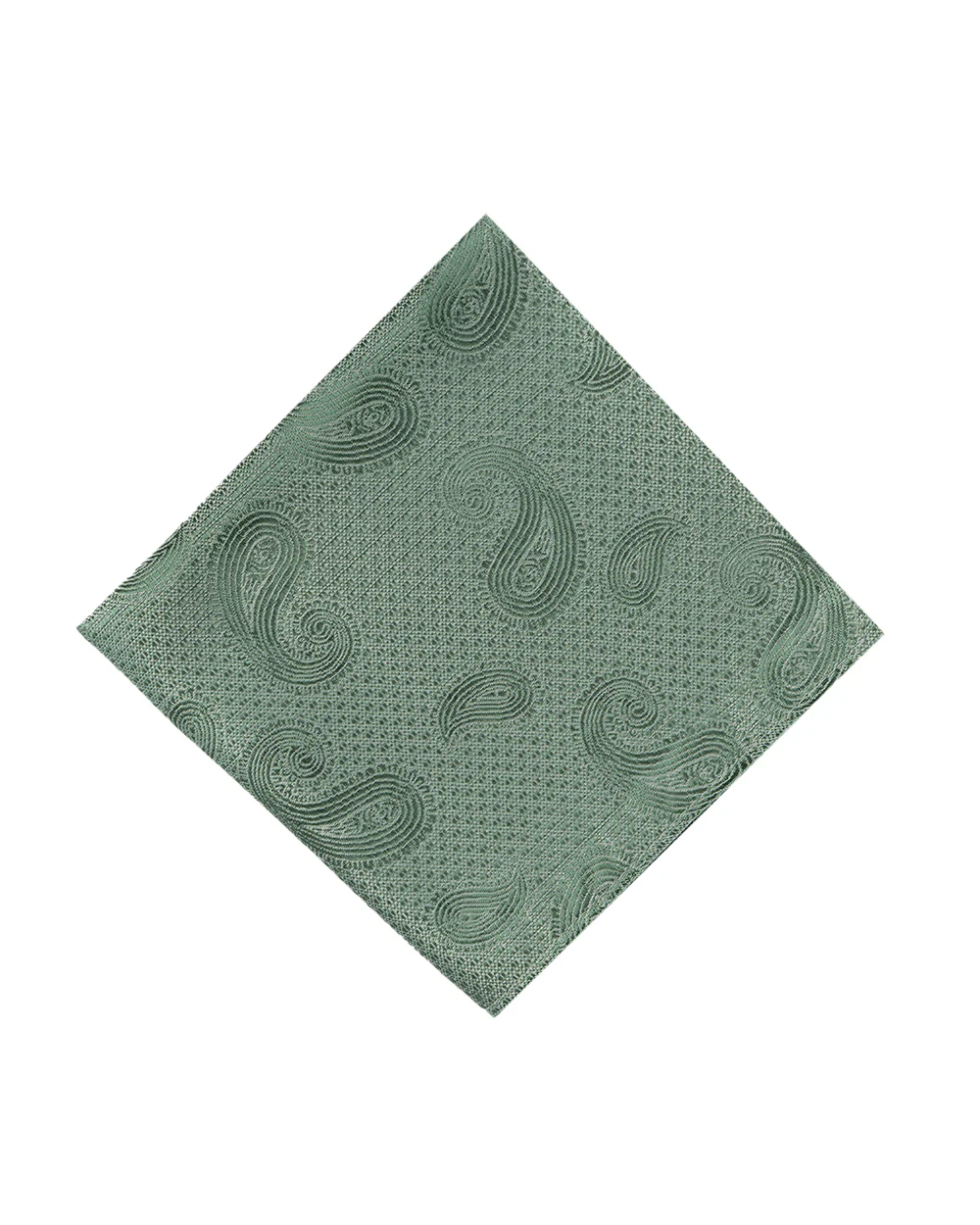 Knightsbridge Extra Long Paisley Tie Set (sage) - Image 3