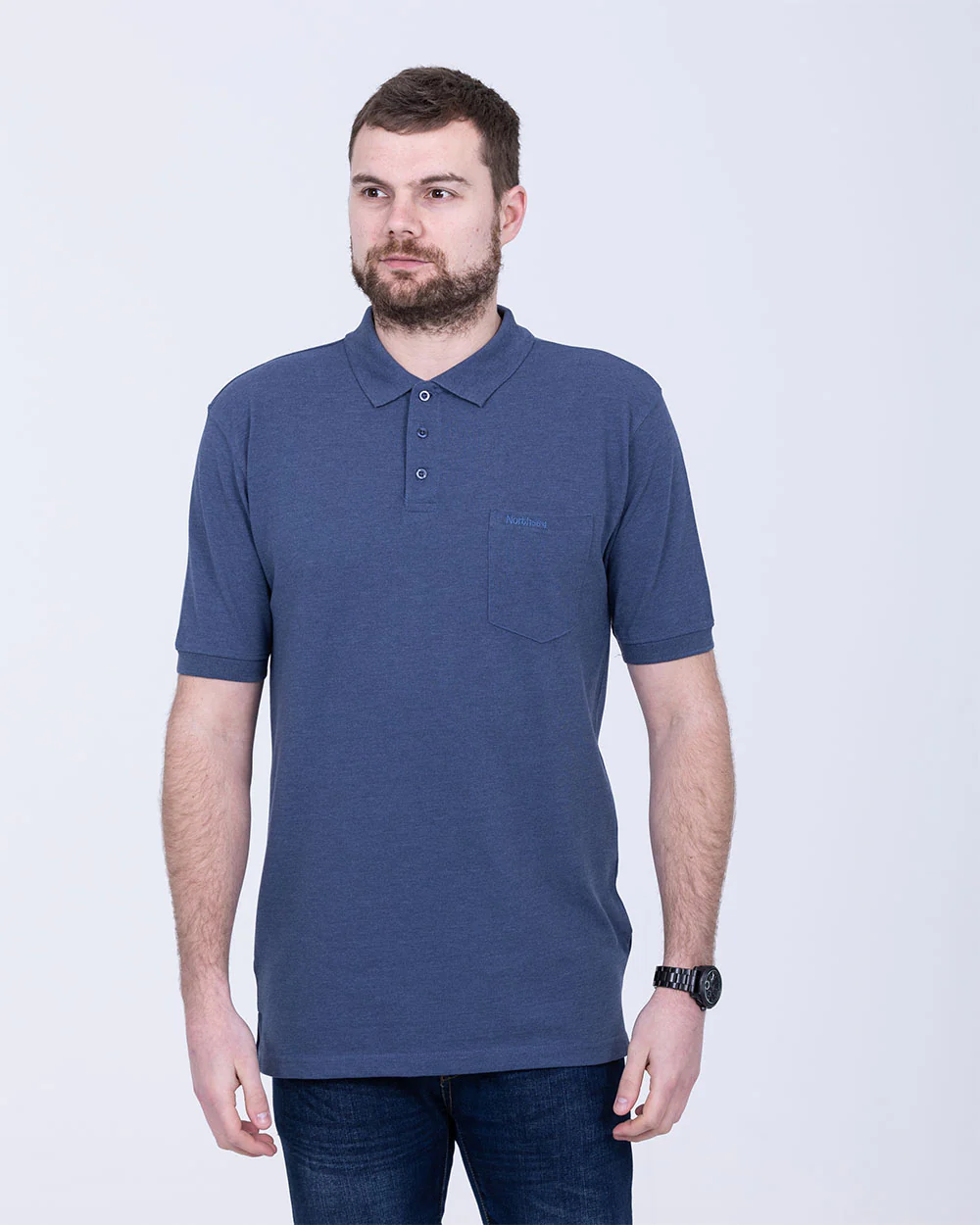 North 56 Regular Fit Tall Polo Shirt (blue melange) - Image 5