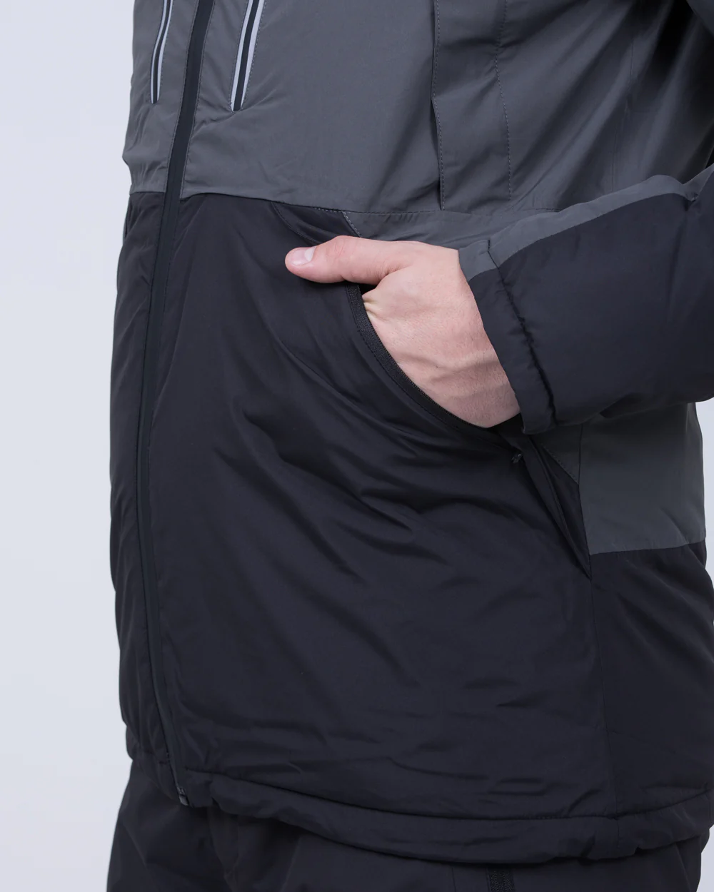 North 56 Tall Waterproof Ski Jacket (black/grey) - Image 2