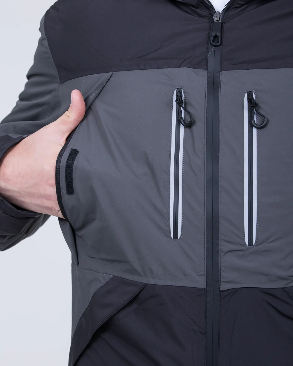 North 56 Tall Waterproof Ski Jacket (black/grey) - Image 4