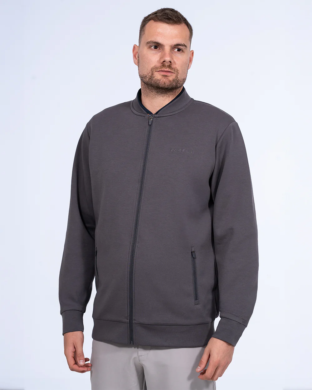 Parell Active Tall Mid Layer Golf Jacket (mid grey) - Image 5
