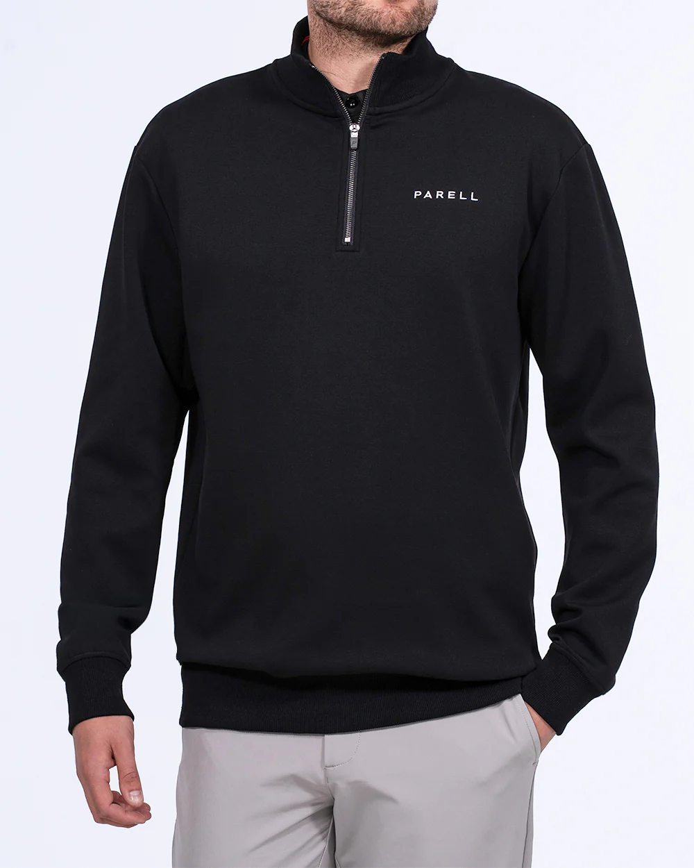 Parell Active Tall Quarter Zip Mid Layer Golf Top (black)