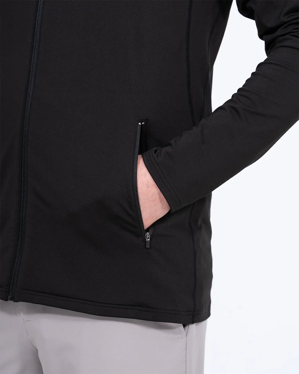 Parell Active Tall Zip Through Golf Training Top (black) - Image 4