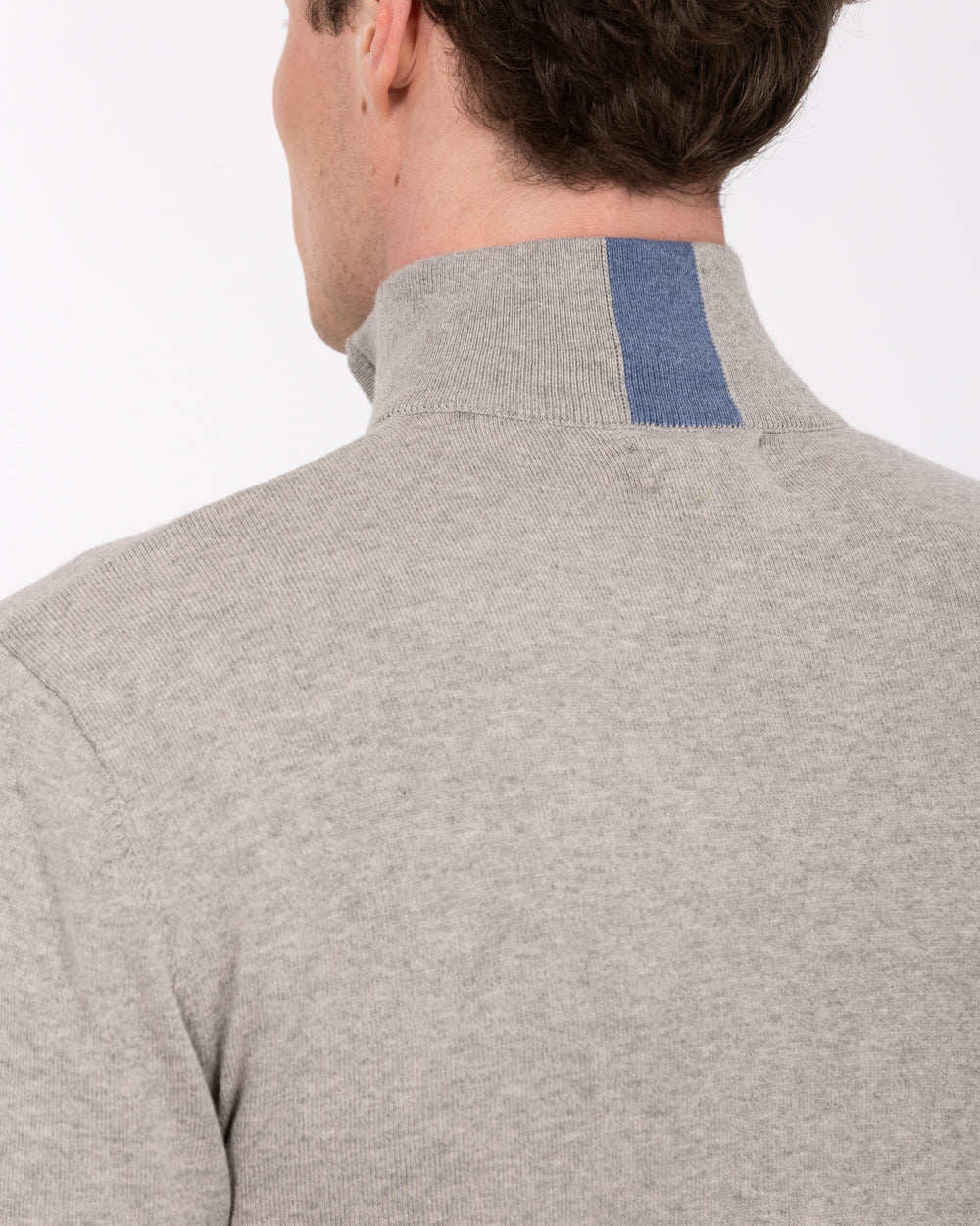 Parell Merino Blend Tall Quarter Zip Golf Jumper (grey melange) - Image 4