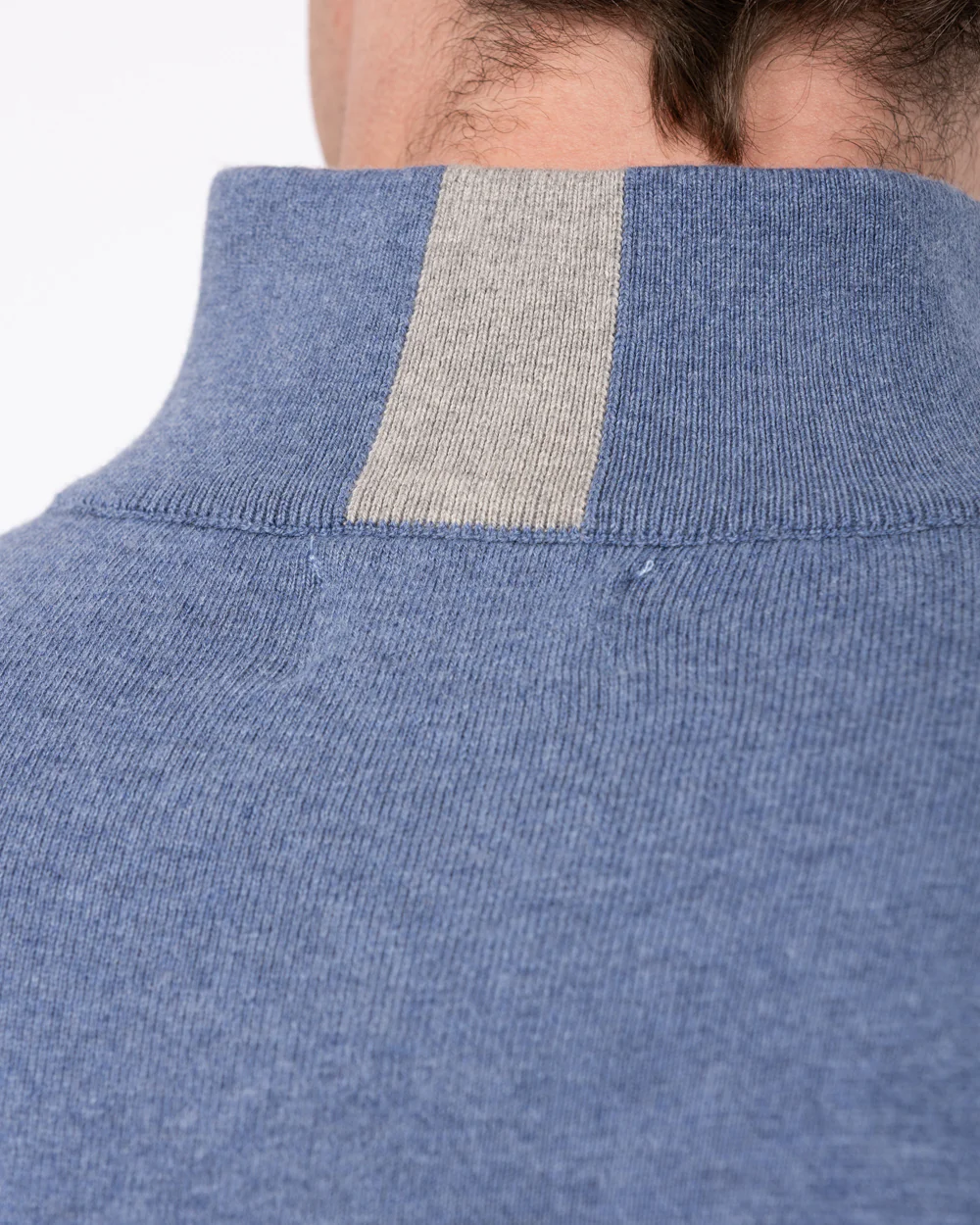 Parell Merino Blend Tall Quarter Zip Golf Jumper (mid blue) - Image 4
