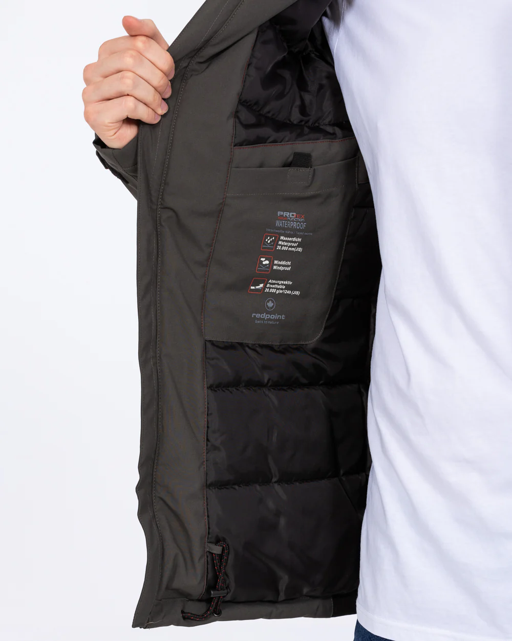 Redpoint Len Tall Waterproof Jacket (olive/black) - Image 3