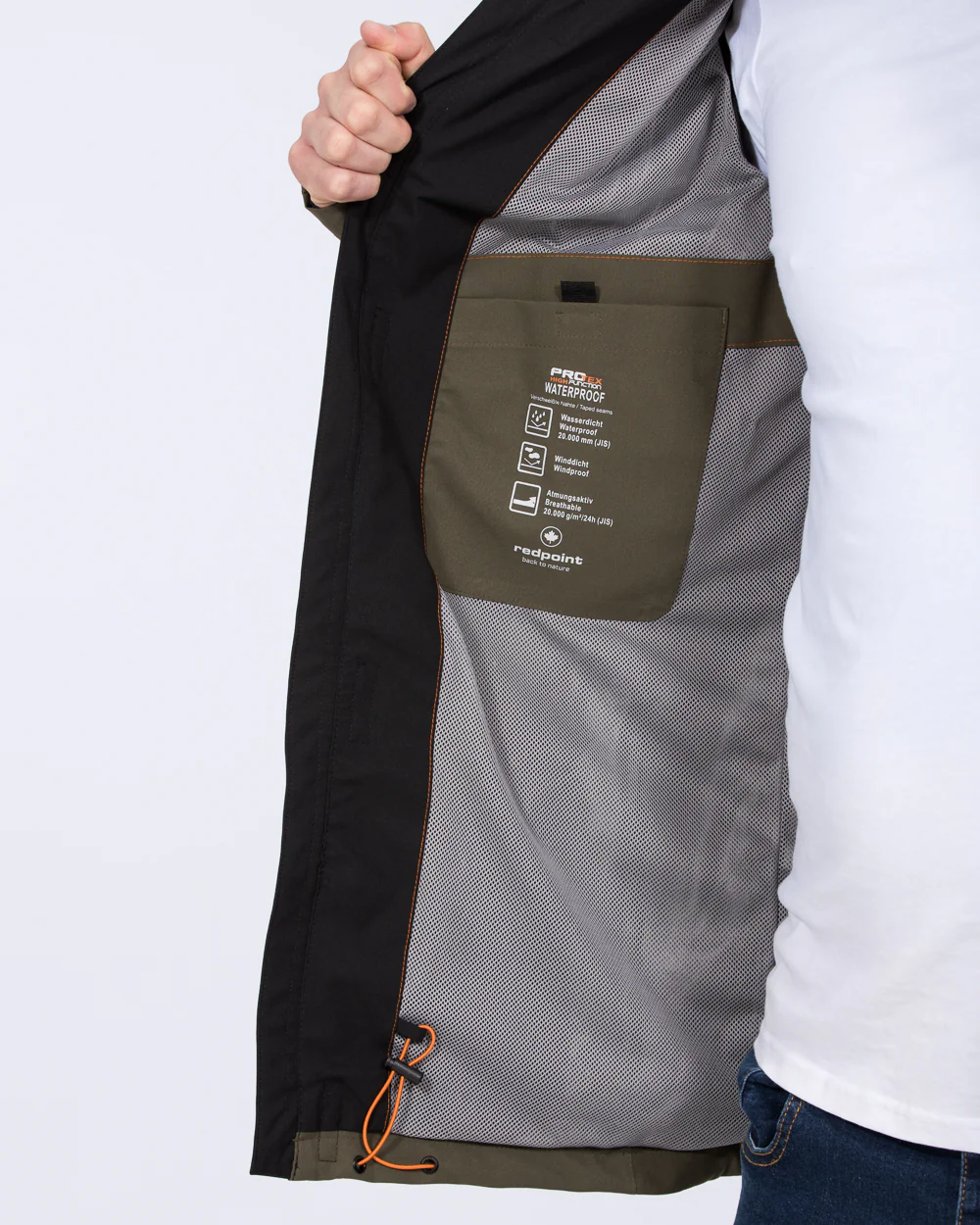 Redpoint Luke Tall Hooded Jacket (black/olive) - Image 7