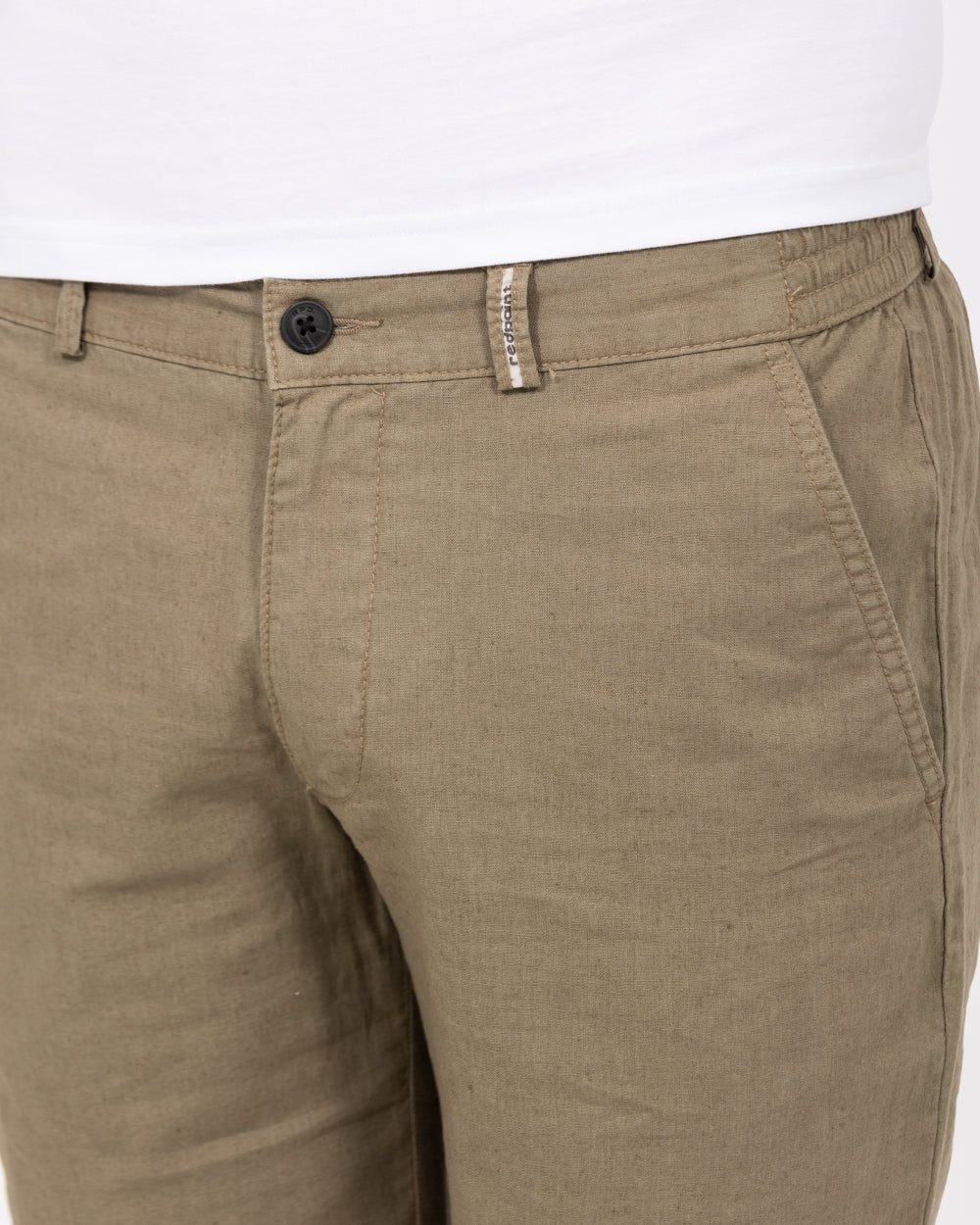 Redpoint Whitby Tall Regular Fit Linen Shorts (khaki) - Image 3