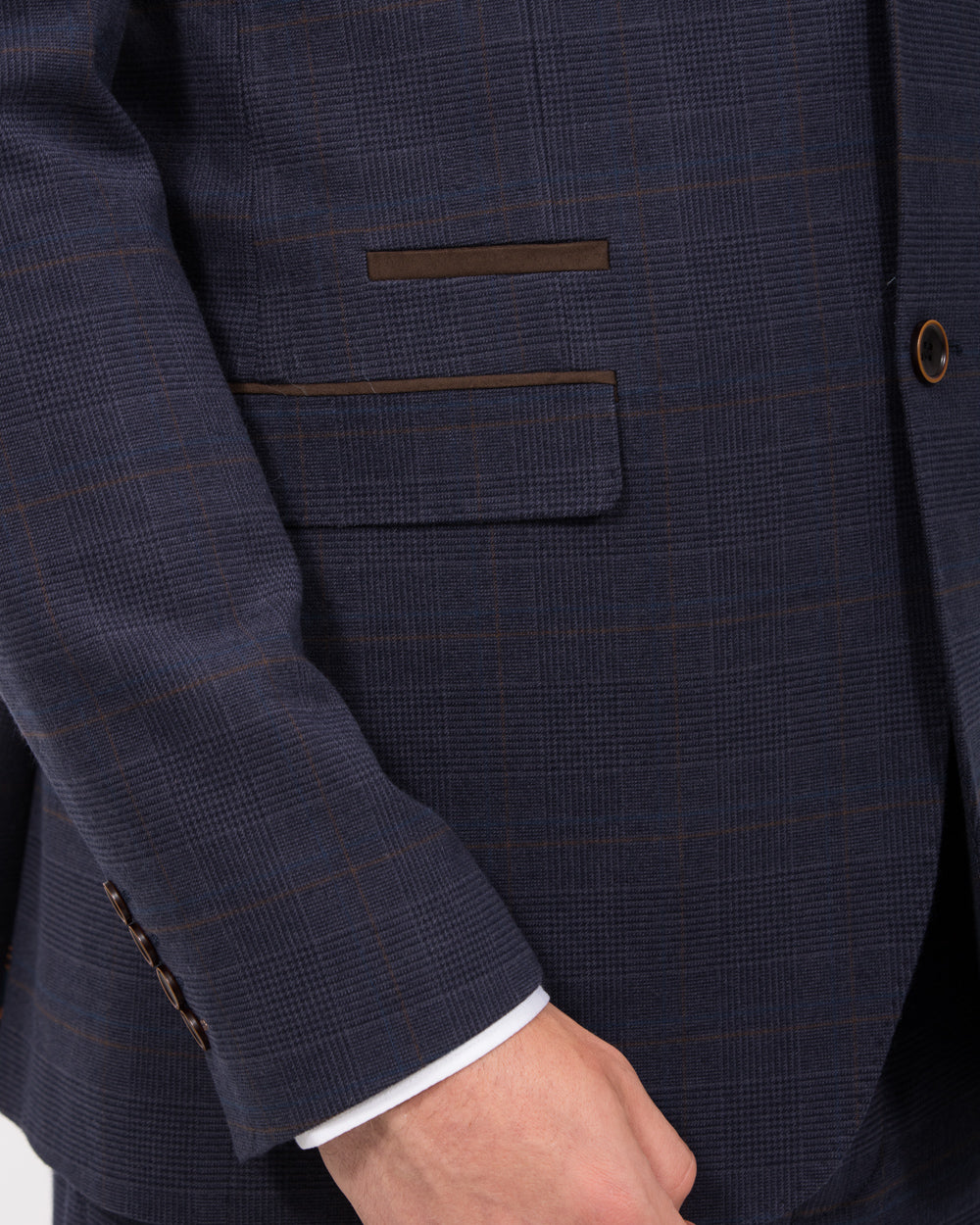 Skopes Guildford Slim Fit Tall Suit Jacket (navy check) - Image 4