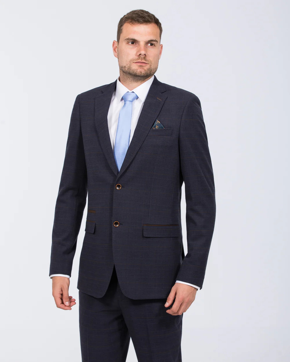 Skopes Guildford Slim Fit Tall Suit (navy check) - Image 12