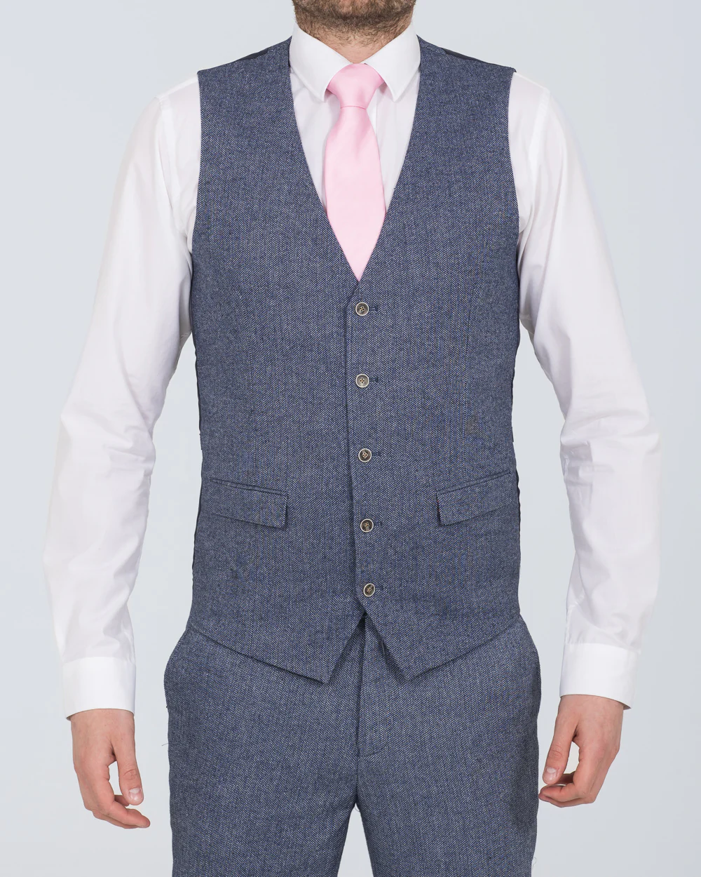 Skopes Jude Slim Fit Tall Suit (blue herringbone) - Image 10