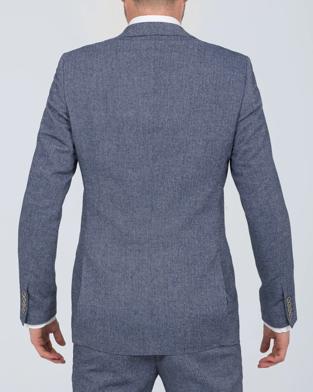Skopes Jude Slim Fit Tall Suit (blue herringbone) - Image 5