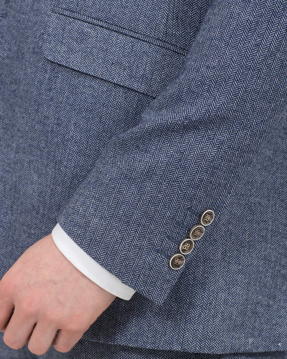 Skopes Jude Slim Fit Tall Suit (blue herringbone) - Image 6