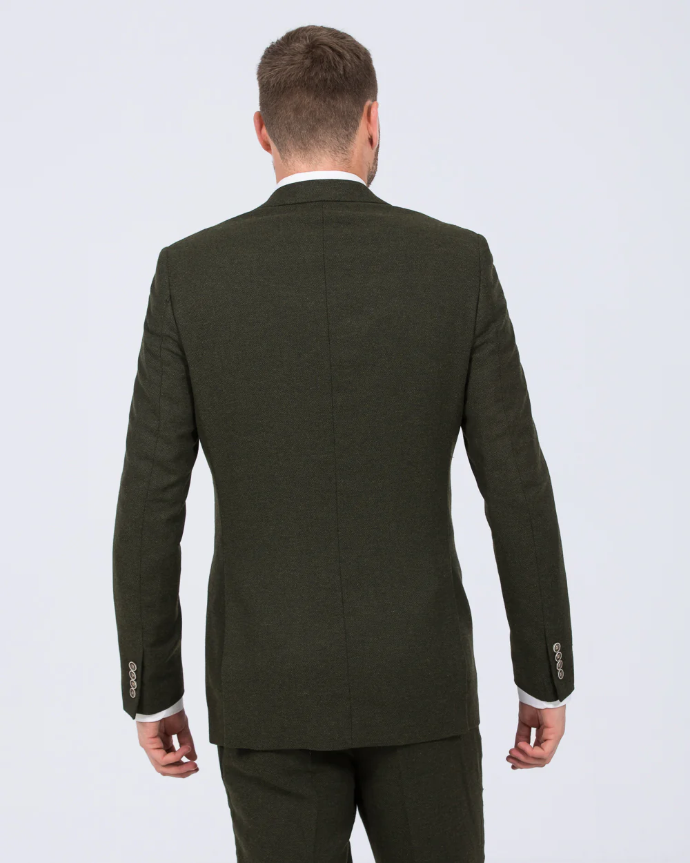 Skopes Jude Slim Fit Tall Suit Jacket (olive herringbone) - Image 7