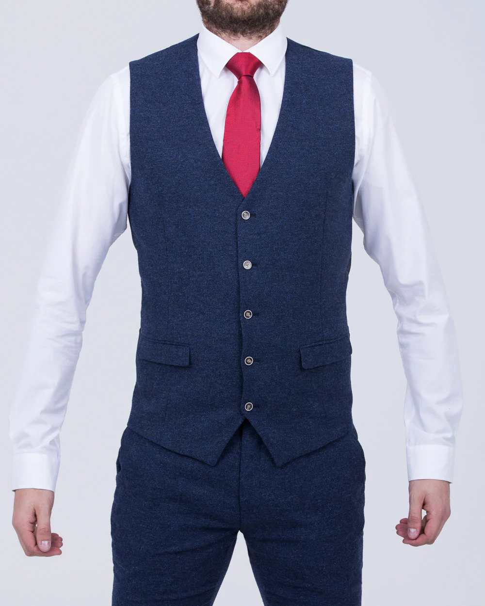 Skopes Jude Slim Fit Tall Suit (navy herringbone) - Image 5