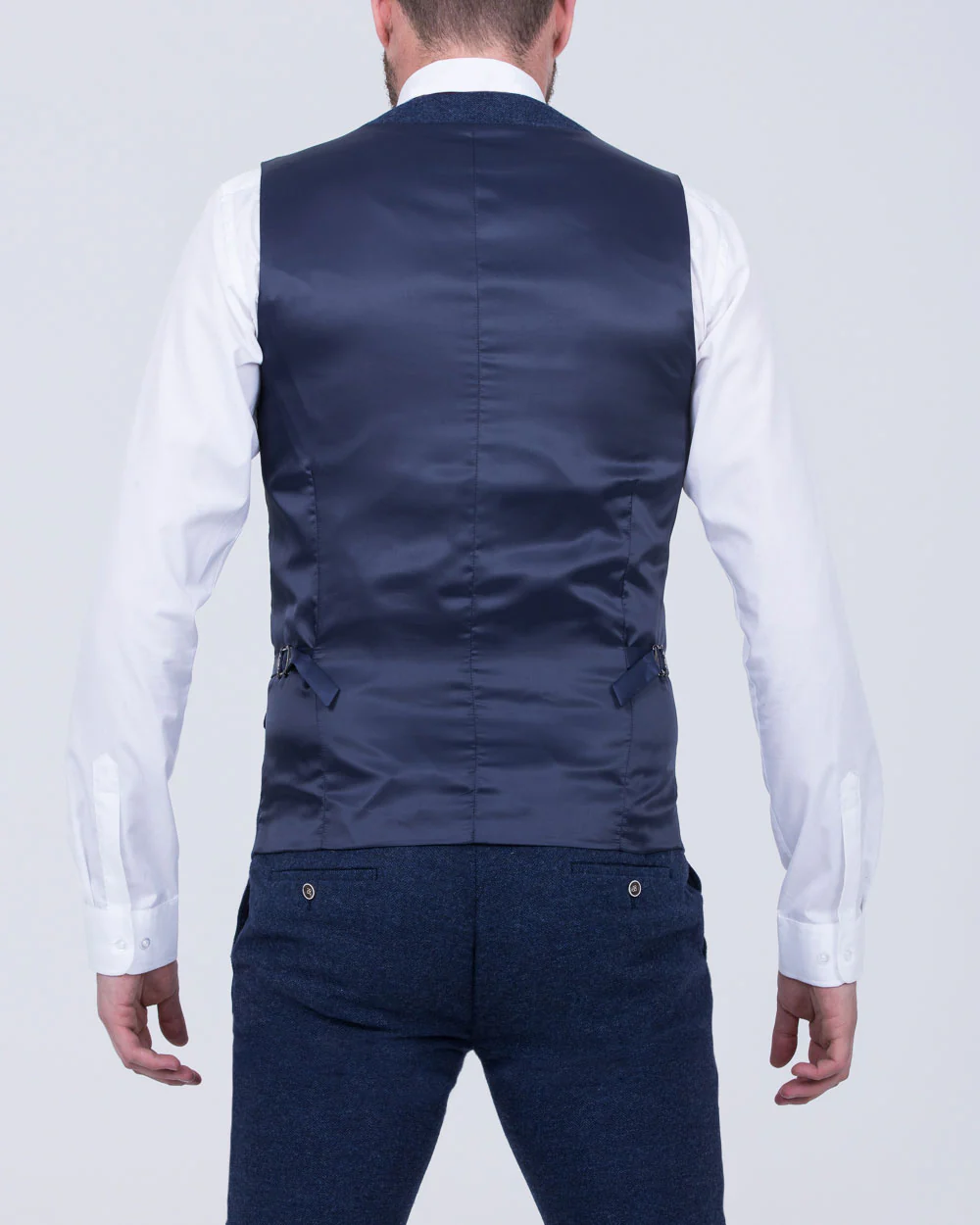 Skopes Jude Slim Fit Tall Suit (navy herringbone) - Image 6