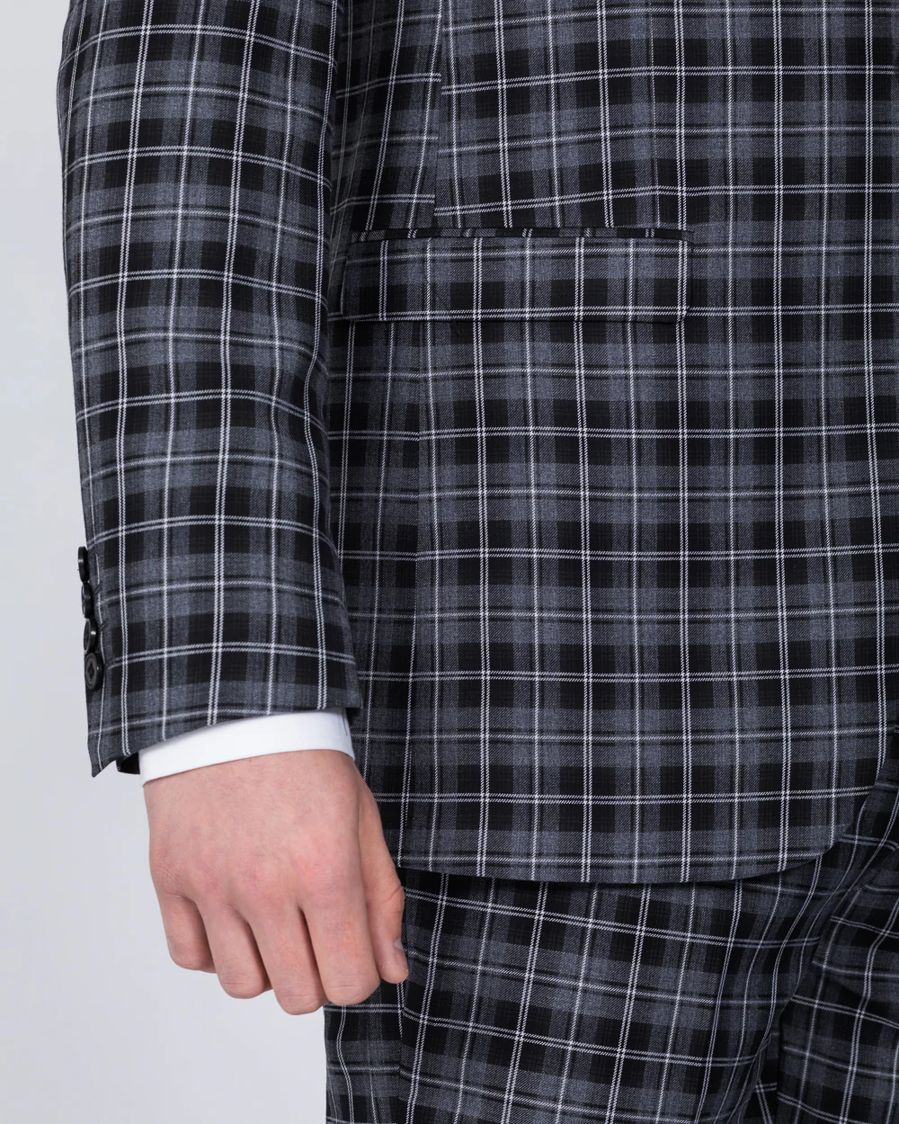 Skopes Kiefer Slim Fit Tall Suit Jacket (black/grey check) - Image 3