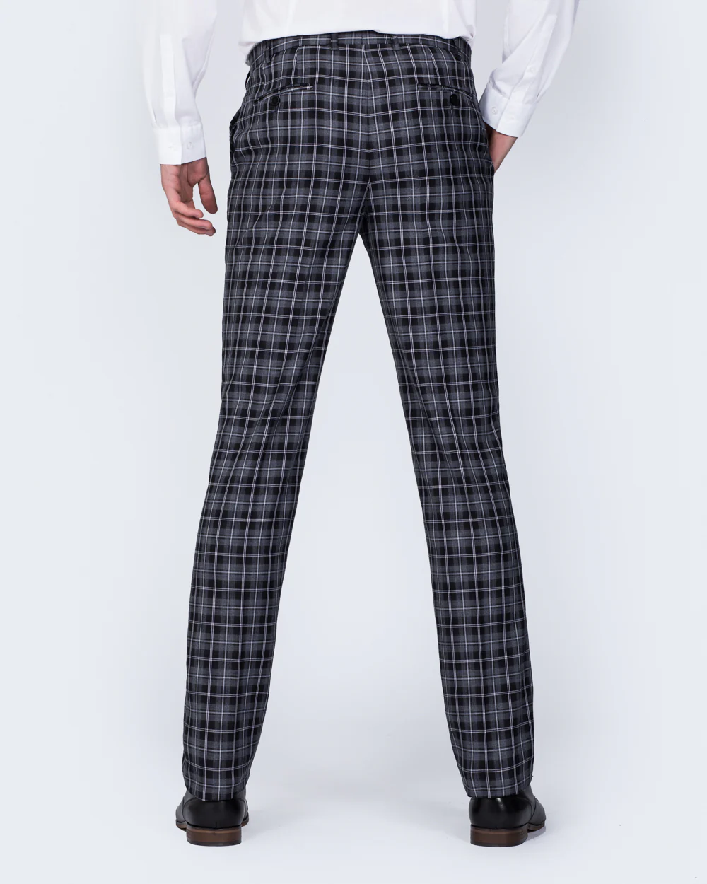 Skopes Kiefer Slim Fit Tall Suit Trousers (black/grey check) - Image 2
