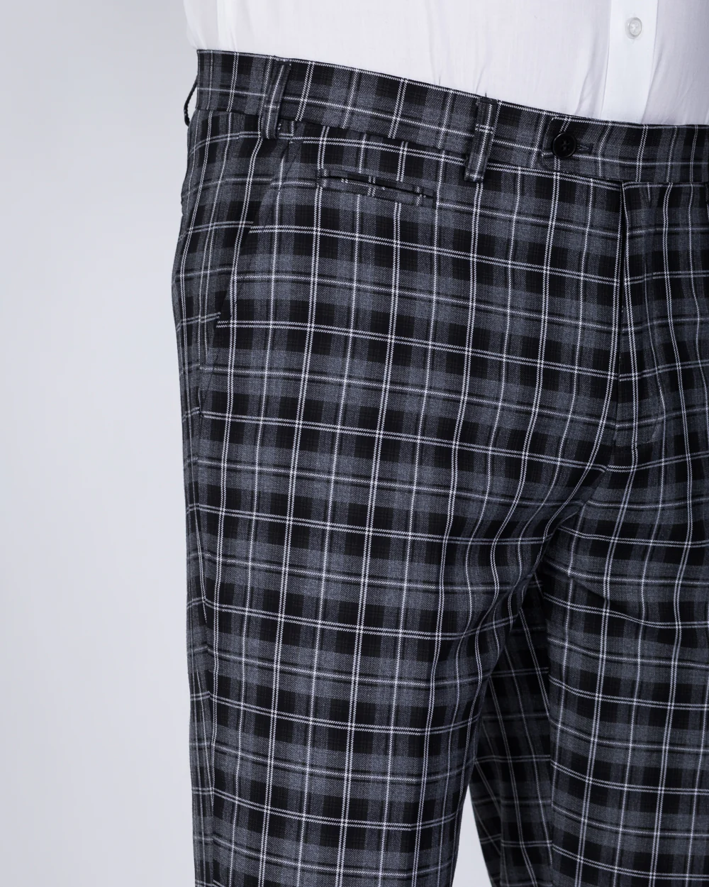 Skopes Kiefer Slim Fit Tall Suit Trousers (black/grey check) - Image 3