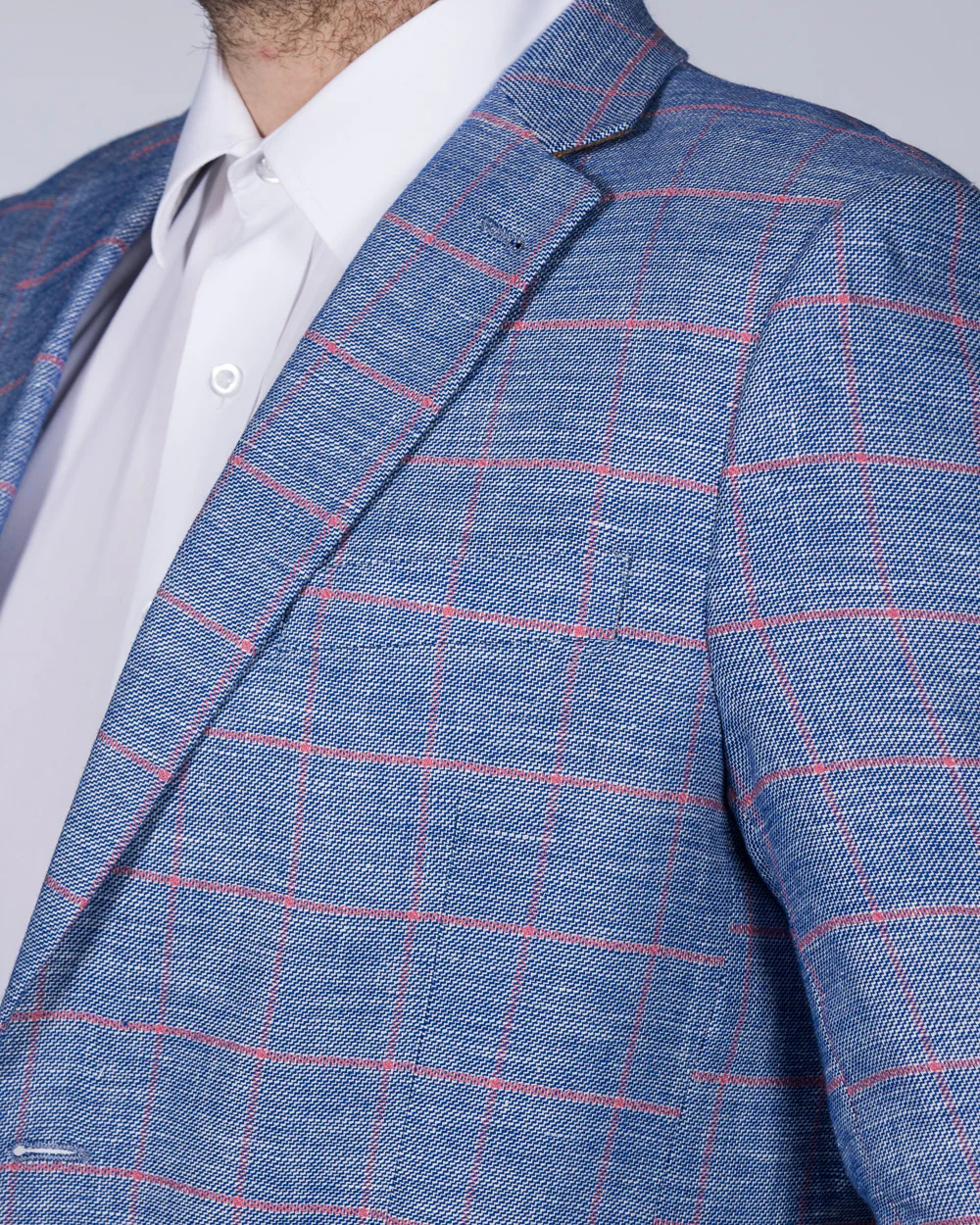 Skopes McIlroy Tall Blazer (pale blue check) - Image 4