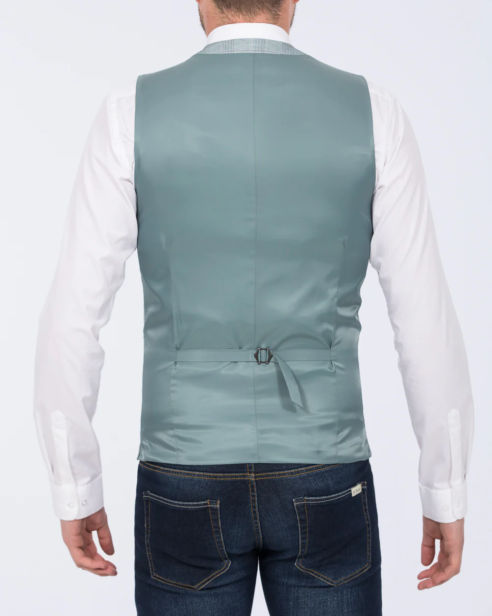 Skopes Montalvo Slim Fit Tall Waistcoat (light green check) - Image 2
