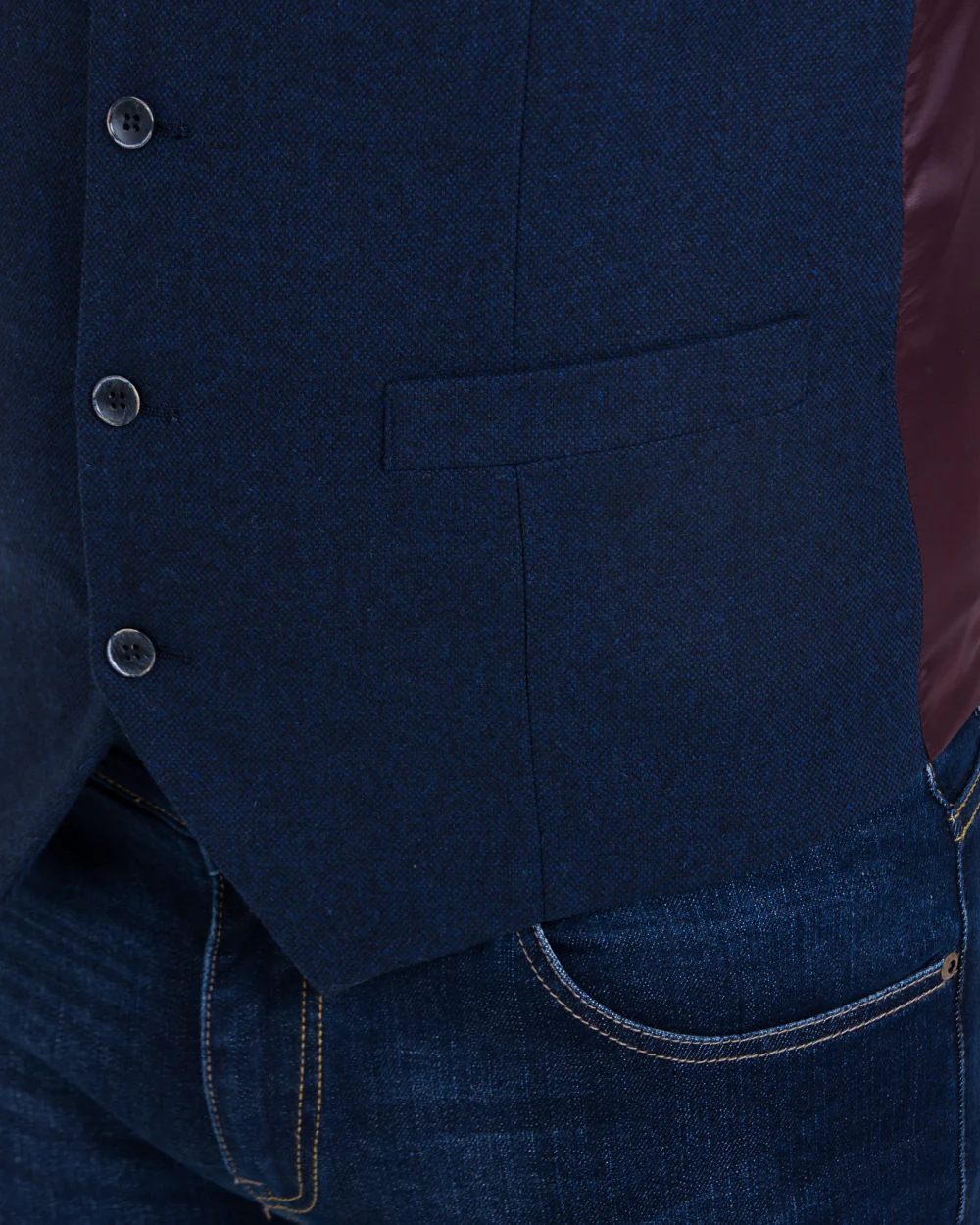Skopes Ruthin Slim Fit Tall Waistcoat (navy tweed) - Image 4