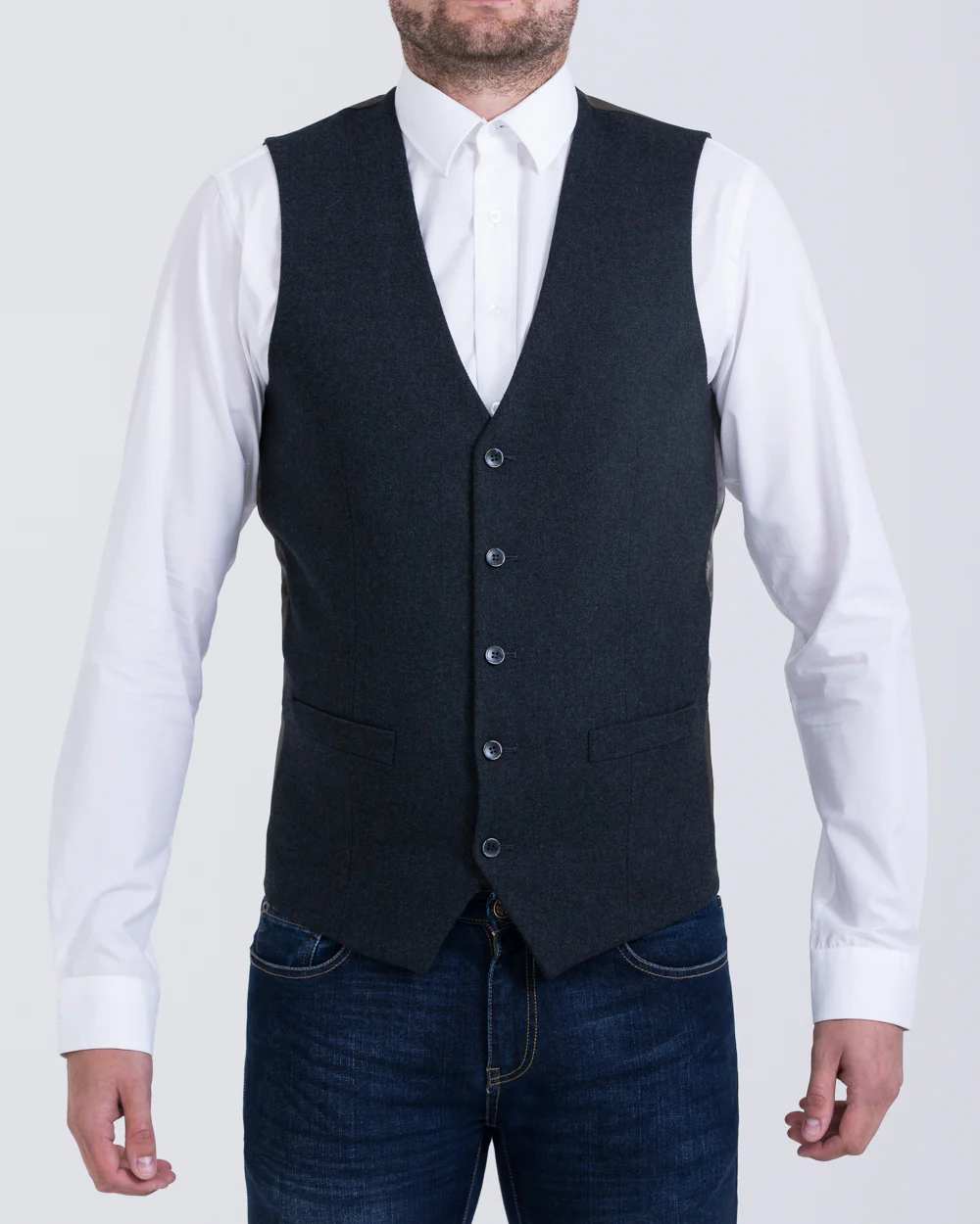 Skopes Ruthin Slim Fit Tall Waistcoat (teal tweed)