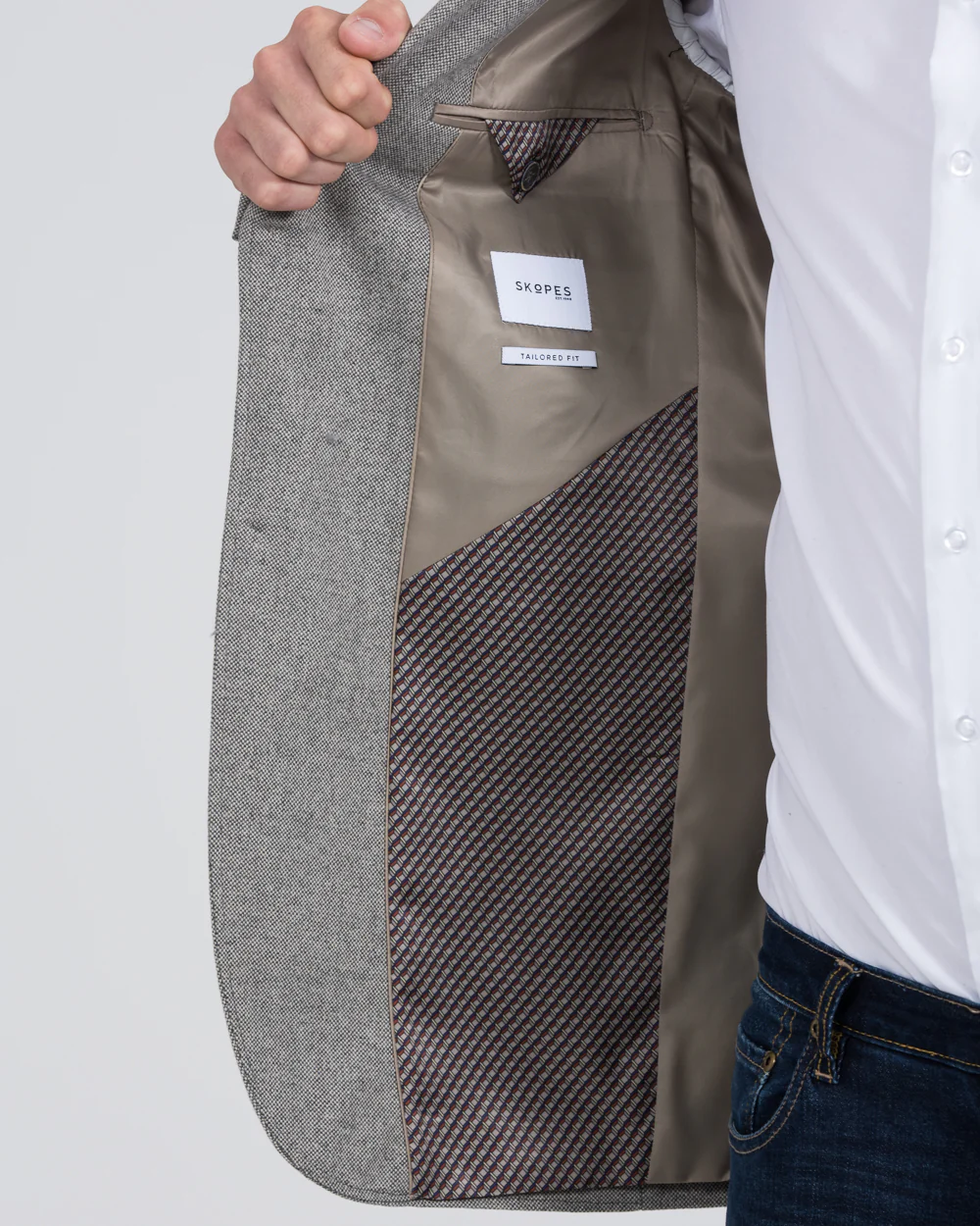 Skopes Ruthin Tall Tweed Blazer (stone) - Image 4