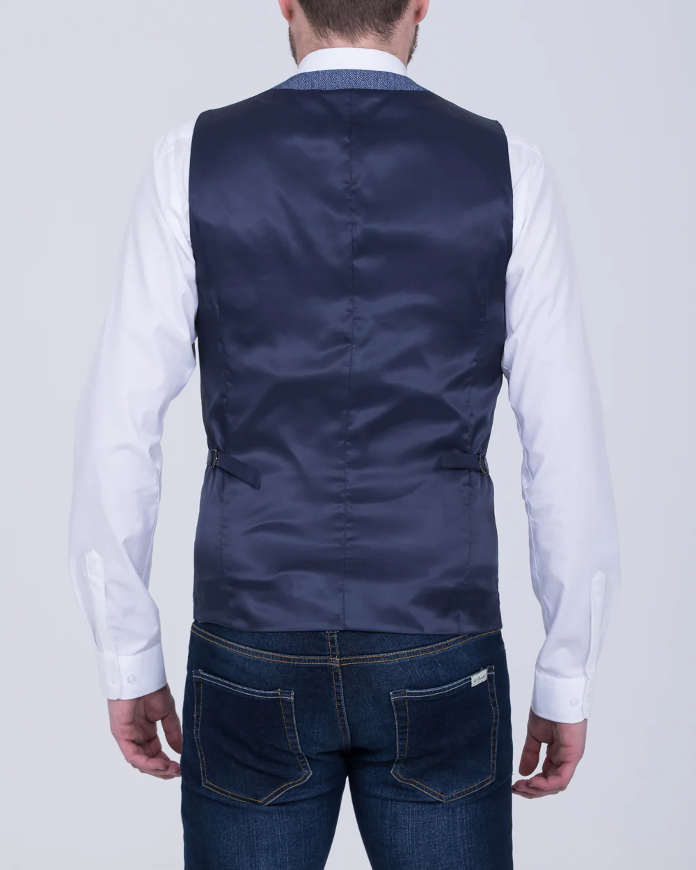 Skopes Slim Fit Tall Jude Waistcoat (blue herringbone) - Image 2