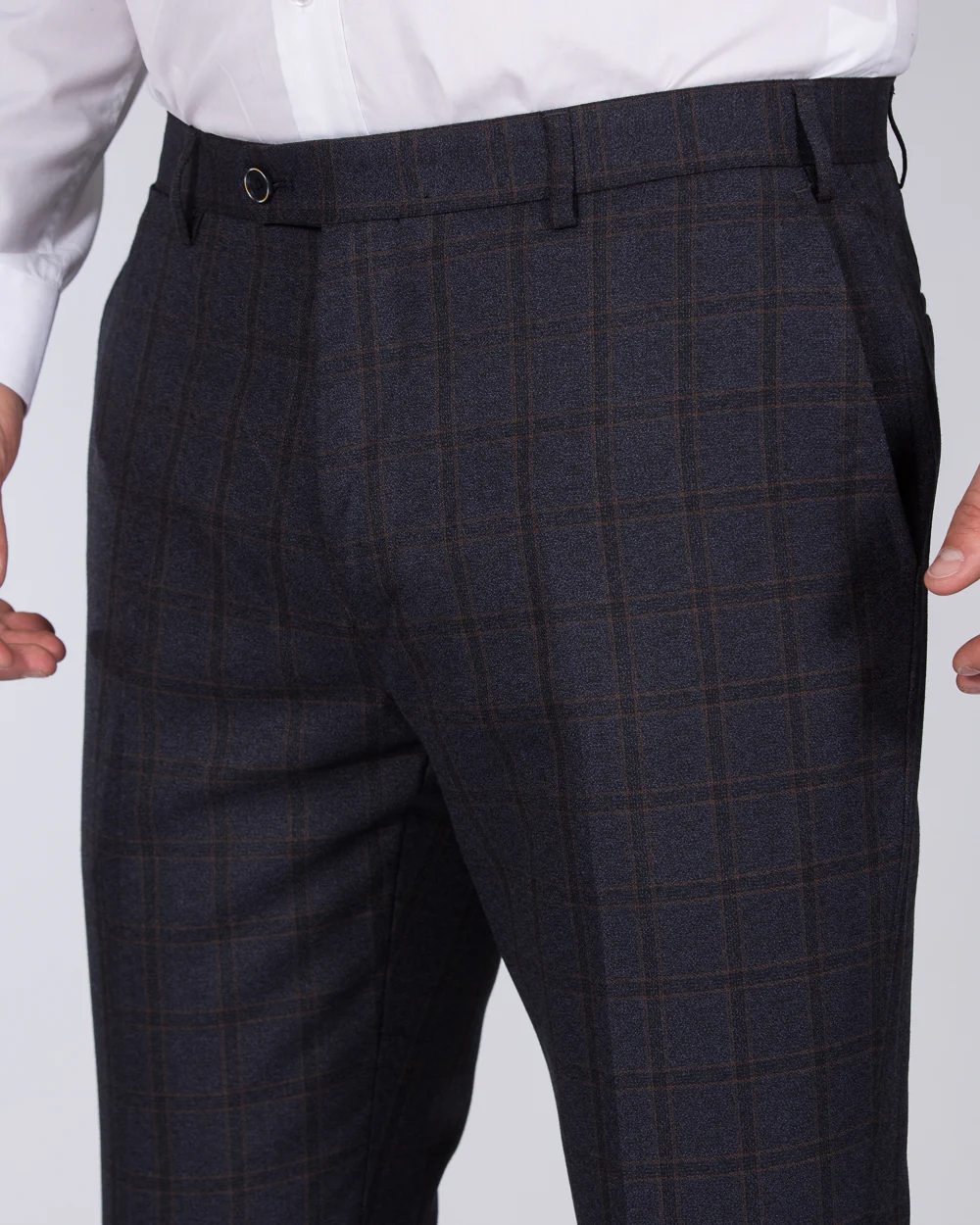 Skopes Slim Fit Tall Suit Trousers (navy/rust check) - Image 3