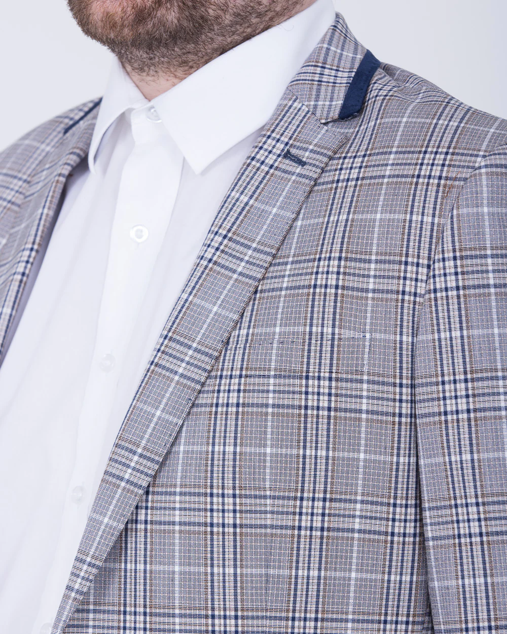 Skopes Whittington Tall Checked Blazer (stone/navy) - Image 3