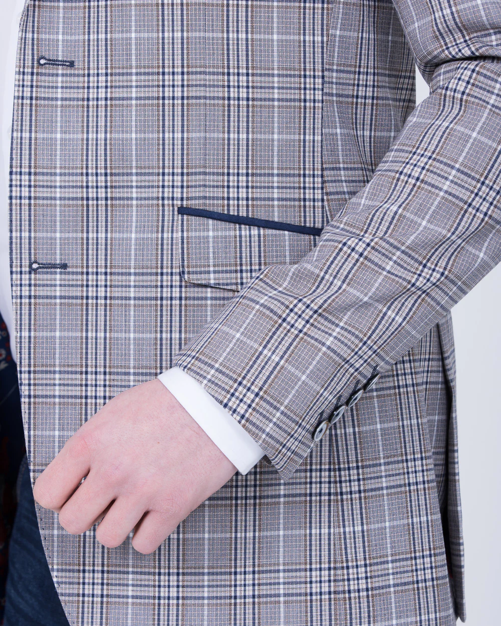 Skopes Whittington Tall Checked Blazer (stone/navy) - Image 4