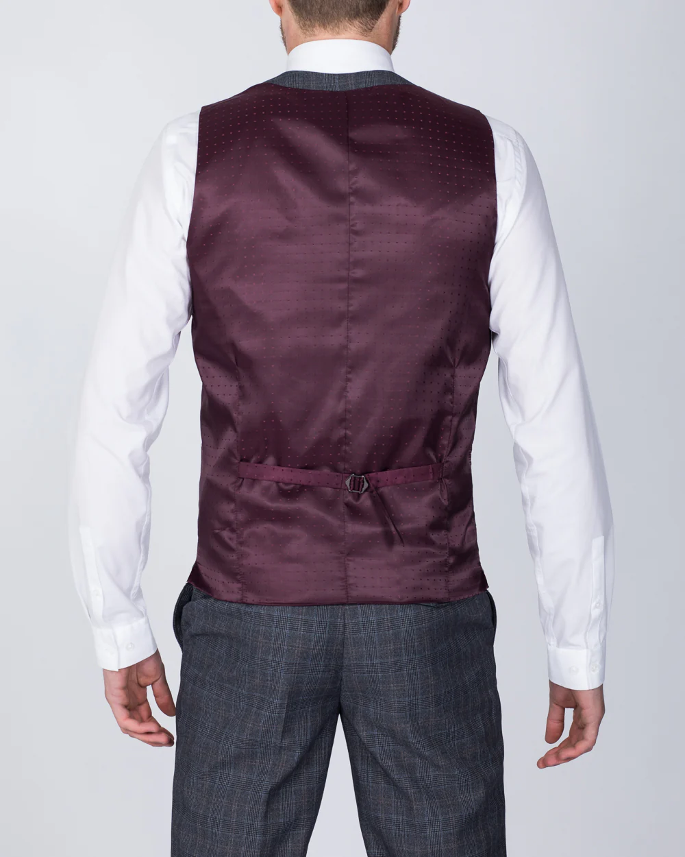 Skopes Witton Slim Fit Tall Suit Waistcoat (grey/blue check) - Image 2