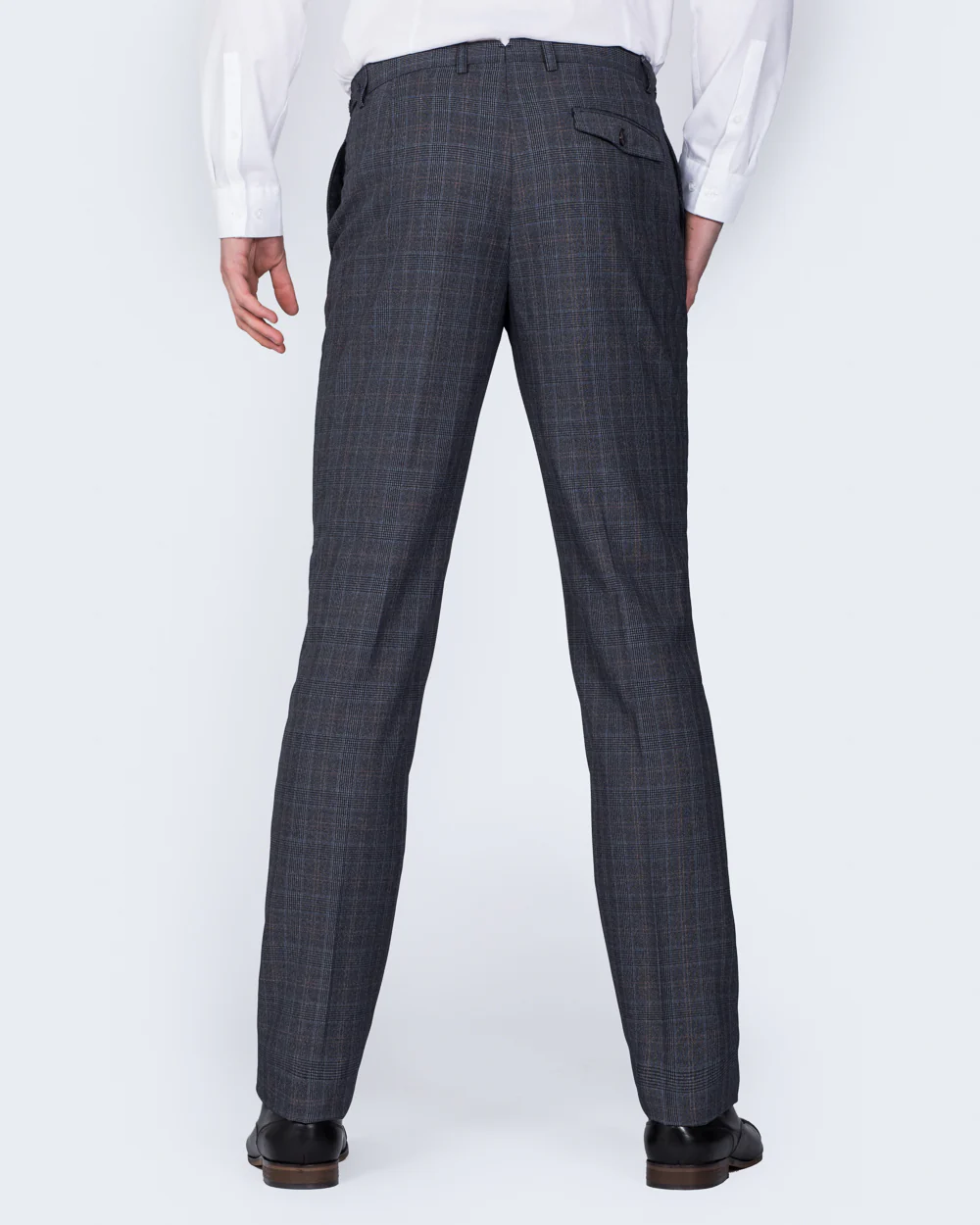 Skopes Witton Slim Fit Tall Trousers (grey/blue check) - Image 2
